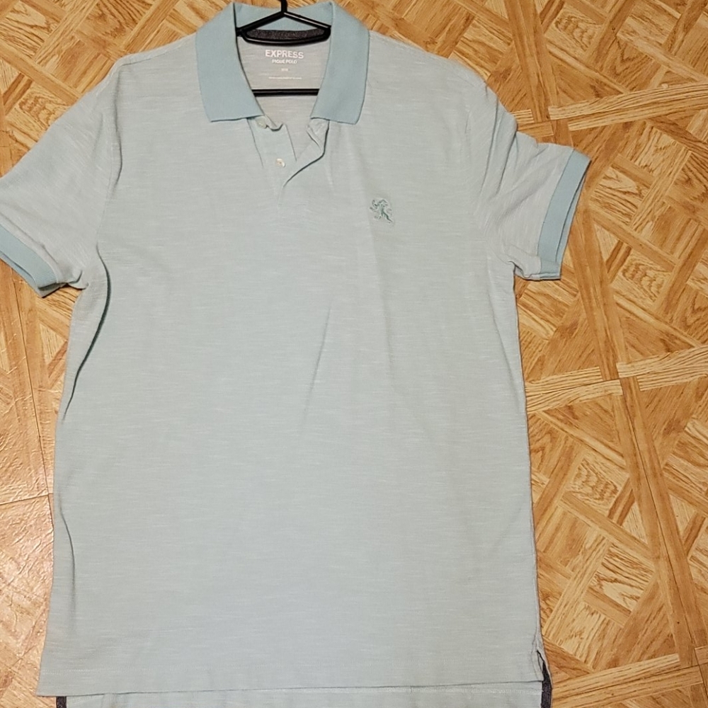 Express Short Sleeve Sea Green Polo Shirt